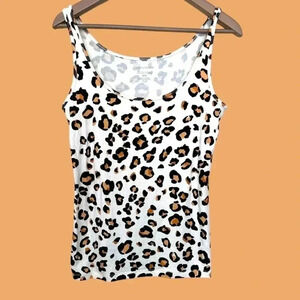 Lord & Taylor  animal print, lightweight, soft, stretchy fitted tank top